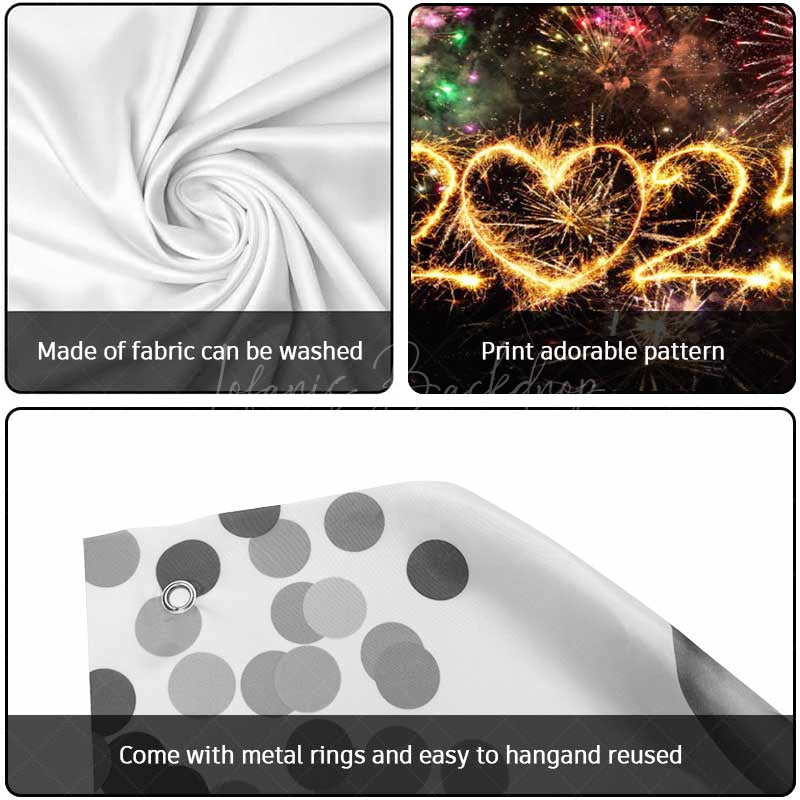 Lofaris Colorful Sparks 2025 New Year Garage Door Banner