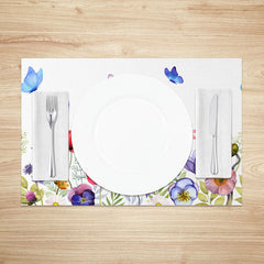 Lofaris Colorful Spring Floral and Butterfly Placemats Set of 4 for Easter Garden Party Dining Table