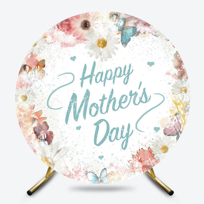 Lofaris Colorful Spring Floral Round Mothers Day Backdrop
