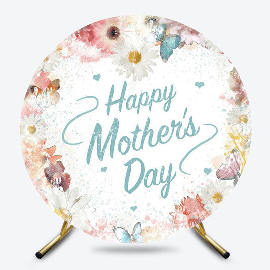 Lofaris Colorful Spring Floral Round Mothers Day Backdrop