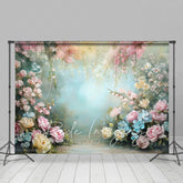 Lofaris Colorful Spring Pastel Florals Photography Backdrop