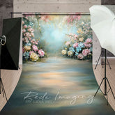 Lofaris Colorful Spring Pastel Florals Sweep Photo Backdrop
