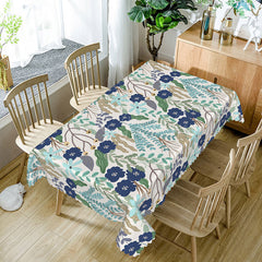 Lofaris Colorful Spring Plants Rectangle Tablecloth for Botanical Garden Party and Vibrant Kitchen Decor