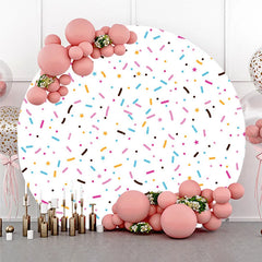 Lofaris Colorful Sprinkles Round Backdrop Donut Grow Up Party Ice Cream Sweet Shoppe Birthday Photo Prop