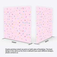 Lofaris Colorful Sprinkles Tension Fabric Backdrop Pink Sweet One Birthday and Cake Smash Party Decoration
