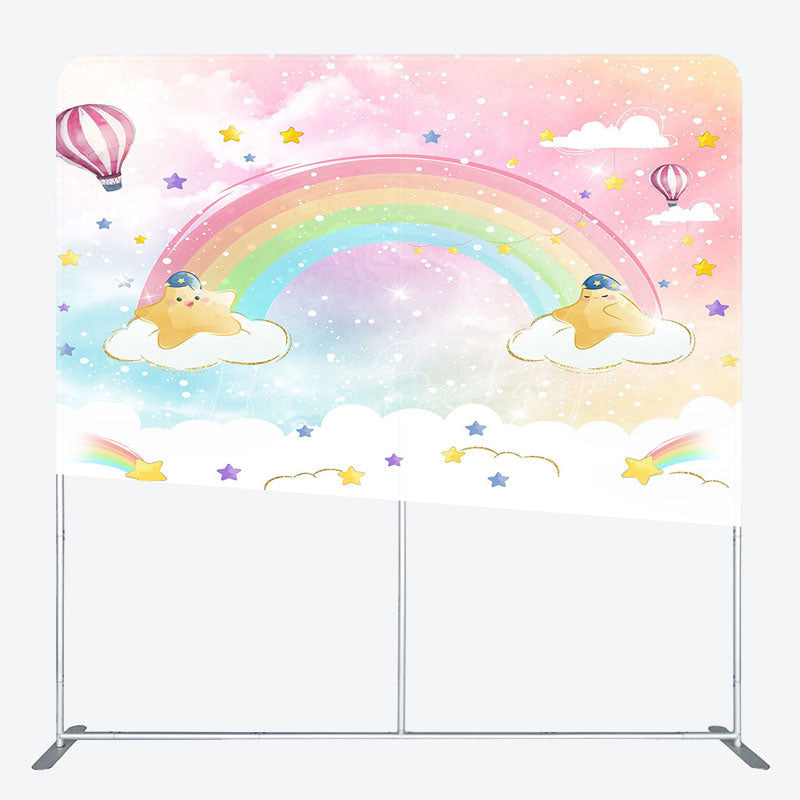 Lofaris Colorful Starry Sky Rainbow Square Tension Backdrop