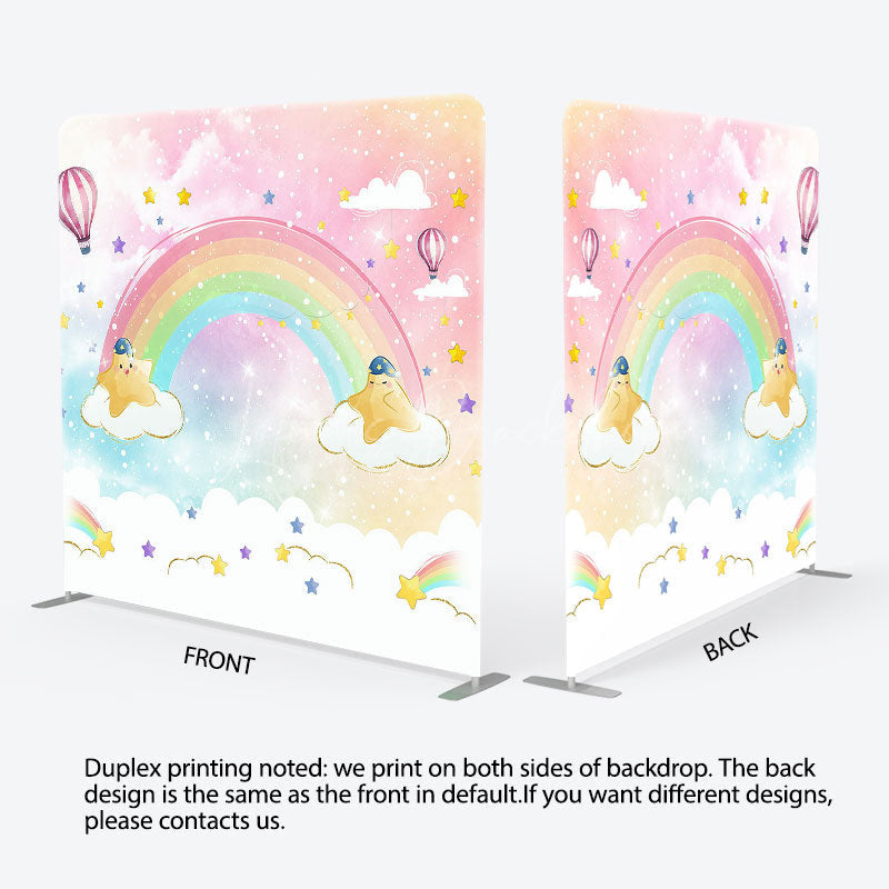 Lofaris Colorful Starry Sky Rainbow Square Tension Backdrop