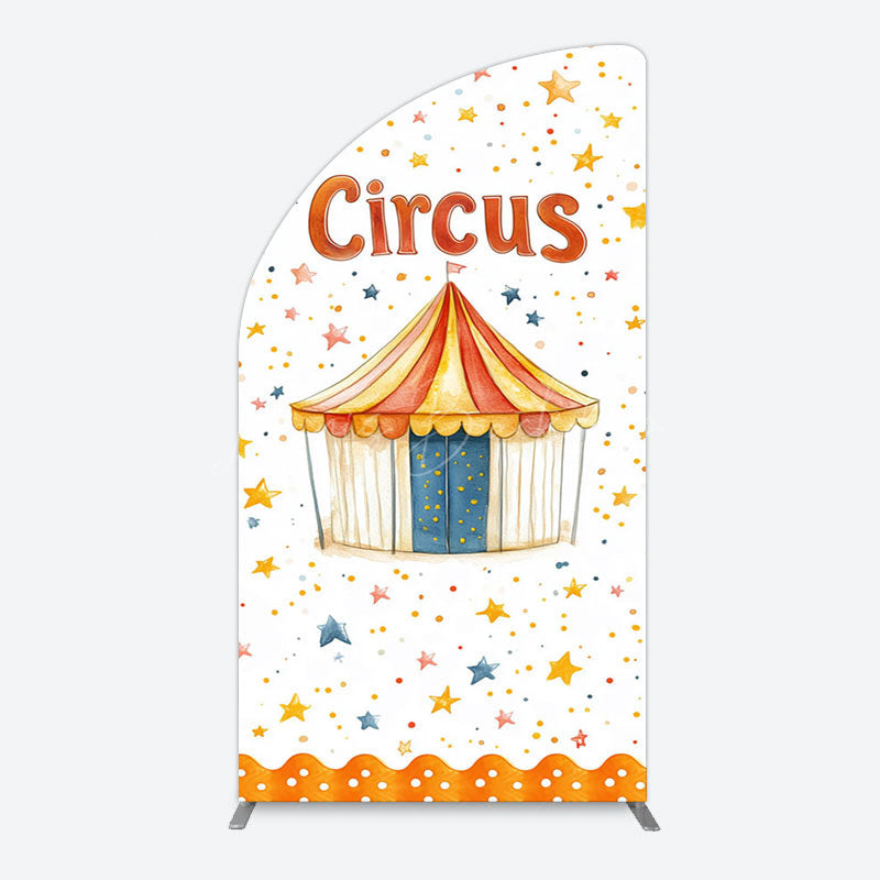 Lofaris Colorful Stars Painted Circus Tent Arch Backdrop