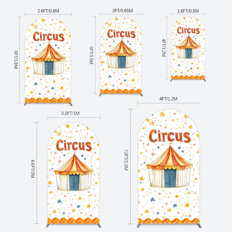 Lofaris Colorful Stars Painted Circus Tent Arch Backdrop