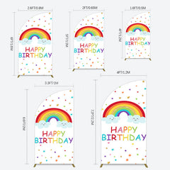 Lofaris Colorful Stars Rainbow Cloud Birthday Half Moon Arch Backdrop