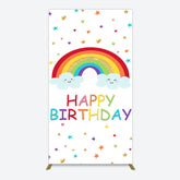 Lofaris Colorful Stars Rainbow Cloud Birthday Rectangle Backdrop