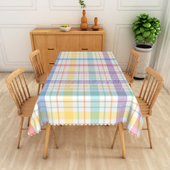 Lofaris Colorful Stripe and Checkered Rectangle Tablecloth for Fun Vibrant Birthday Party Decorations