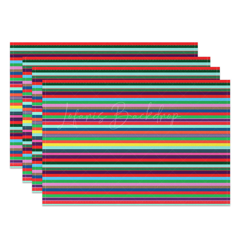 Lofaris Colorful Stripes Mexican Carnival Set of 4 Placemats