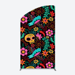 Lofaris Colorful Sugar Skulls Day Of The Dead Arch Backdrop