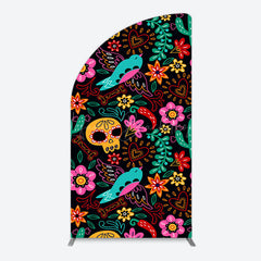 Lofaris Colorful Sugar Skulls Day Of The Dead Arch Backdrop