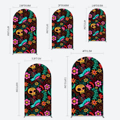 Lofaris Colorful Sugar Skulls Day Of The Dead Arch Backdrop