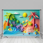 Lofaris Colorful Summer Fun Beach Cake Smash Photo Backdrop
