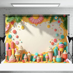 Lofaris Colorful Summer Ice Cream Plant Wall Photo Backdrop