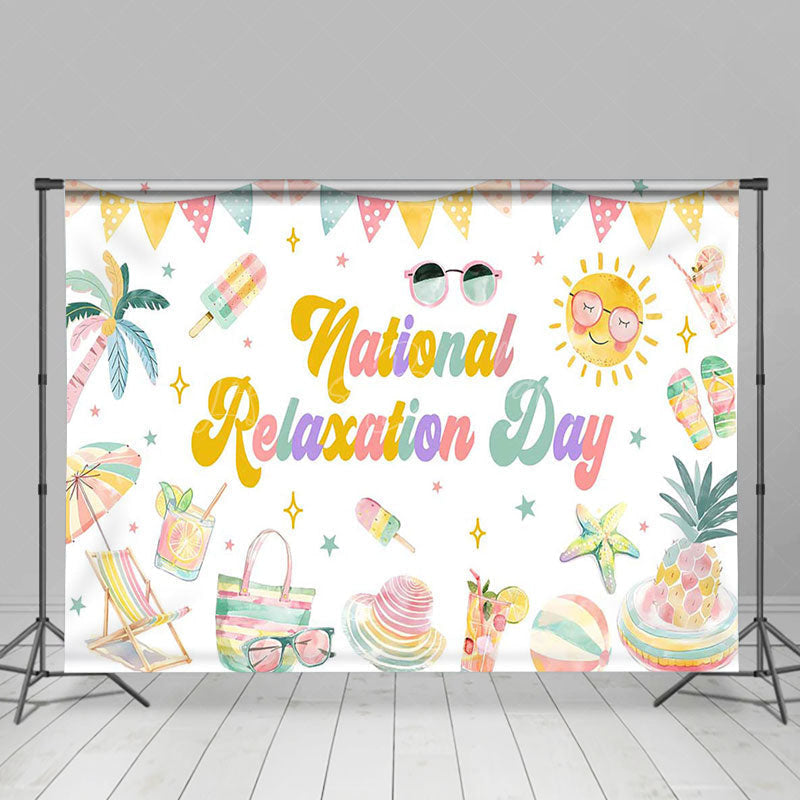 Lofaris Colorful Summer National Relaxation Day Backdrop