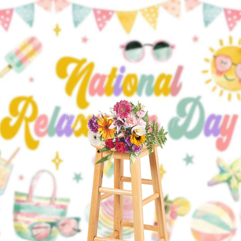 Lofaris Colorful Summer National Relaxation Day Backdrop