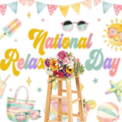 Lofaris Colorful Summer National Relaxation Day Backdrop