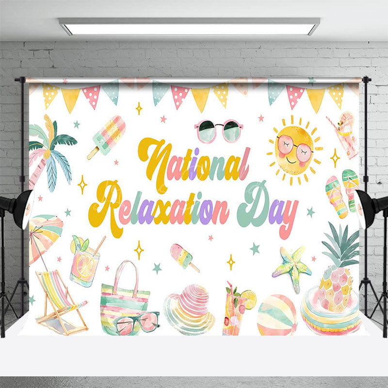 Lofaris Colorful Summer National Relaxation Day Backdrop