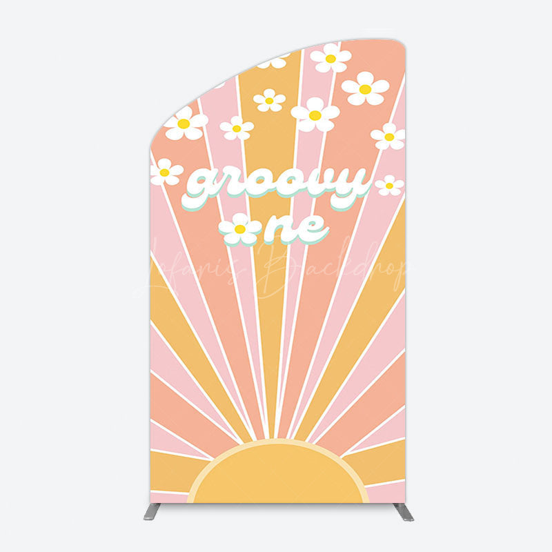 Lofaris Colorful Sunlight Floral Groovy One Arch Backdrop