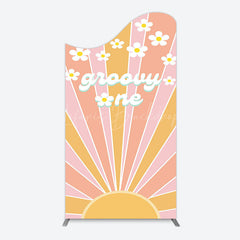 Lofaris Colorful Sunlight Floral Groovy One Arch Backdrop