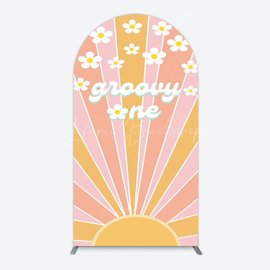 Lofaris Colorful Sunlight Floral Groovy One Arch Backdrop