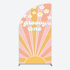 Lofaris Colorful Sunlight Floral Groovy One Arch Backdrop