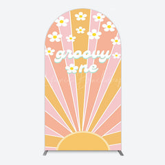 Lofaris Colorful Sunlight Floral Groovy One Arch Backdrop