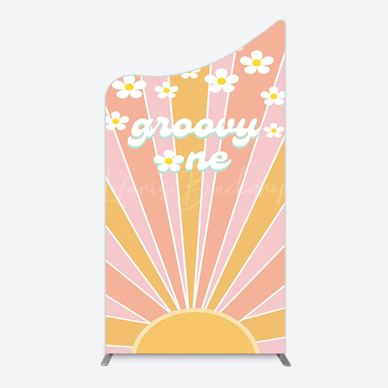 Lofaris Colorful Sunlight Floral Groovy One Arch Backdrop
