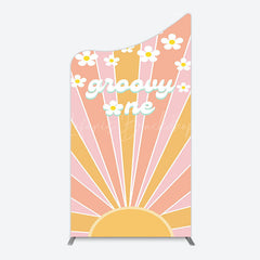 Lofaris Colorful Sunlight Floral Groovy One Arch Backdrop