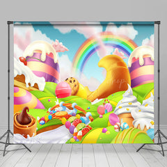 Lofaris Colorful Sunny Candyland Birthday Room Set Backdrop