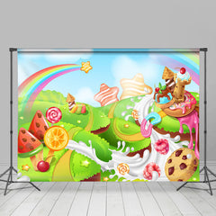 Lofaris Colorful Sunny Candyland Birthday Room Set Backdrop