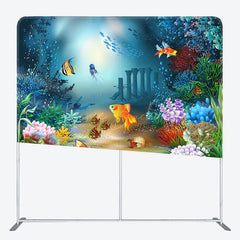 Lofaris Colorful Undersea World Birthday Pillow Case Backdrop