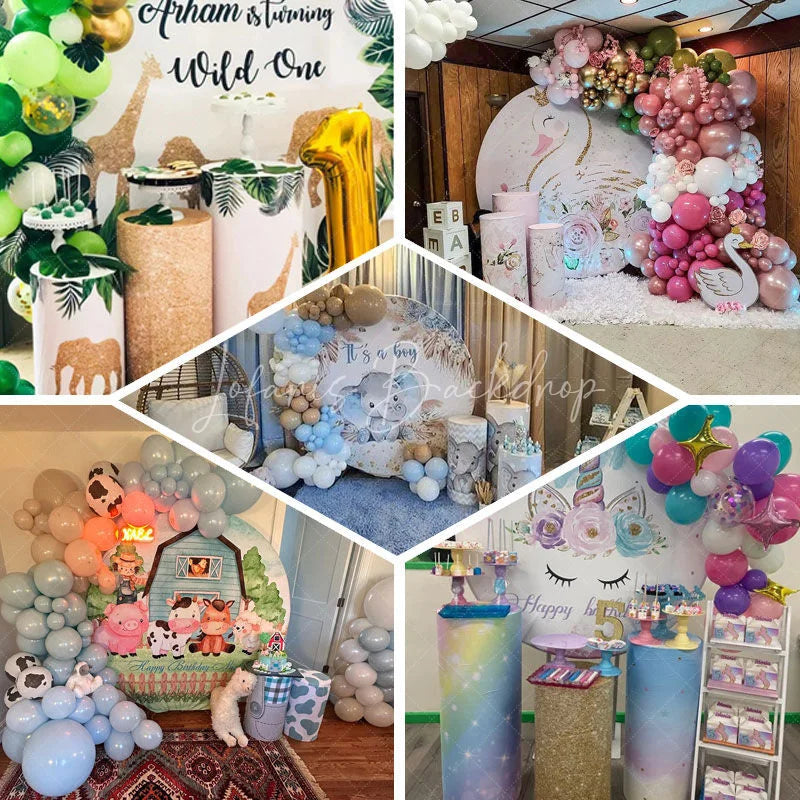 Lofaris Colorful Underwater Ocean Adventure Round Backdrop Kit with Friendly Whale and Pirate Turtle Baby Shower Party Decor