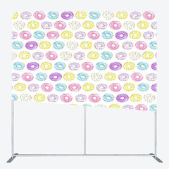 Lofaris Colorful Watercolor Donuts Square Tension Backdrop