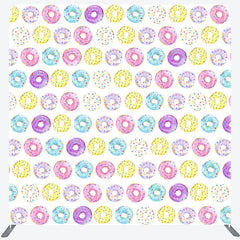 Lofaris Colorful Watercolor Donuts Square Tension Backdrop