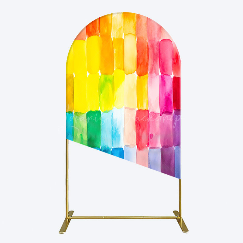 Lofaris Colorful Watercolor Print Birthday Arch Backdrop