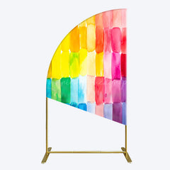 Lofaris Colorful Watercolor Print Birthday Half Moon Arch Backdrop