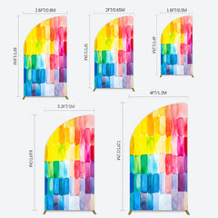 Lofaris Colorful Watercolor Print Birthday Half Moon Arch Backdrop