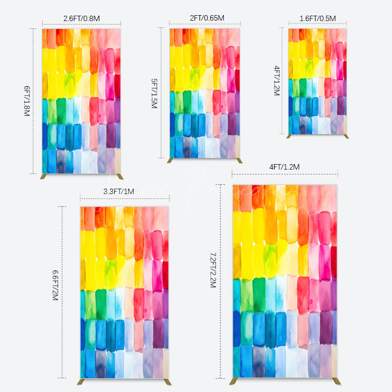 Lofaris Colorful Watercolor Print Birthday Rectangle Backdrop