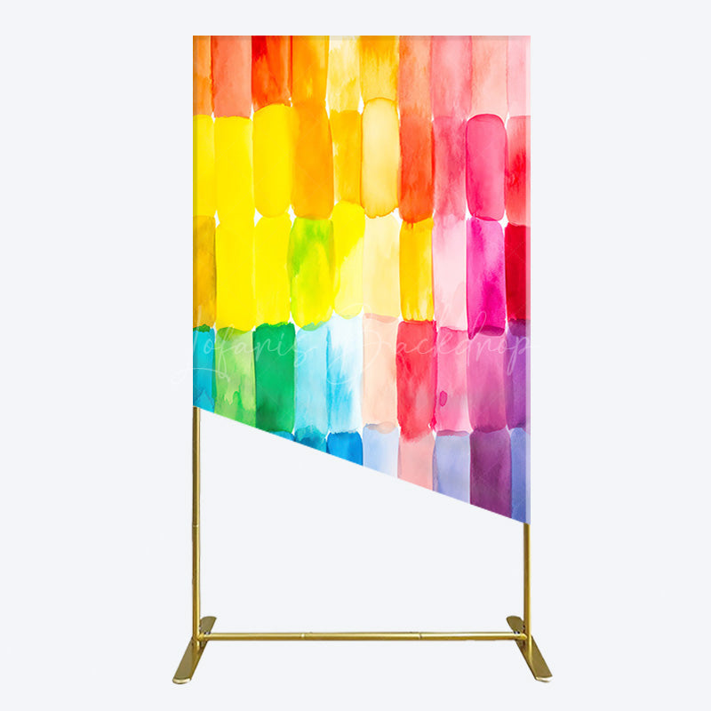 Lofaris Colorful Watercolor Print Birthday Rectangle Backdrop