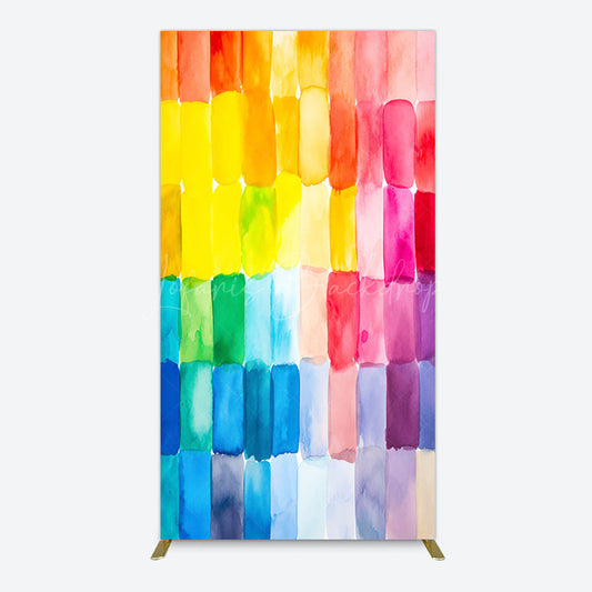 Lofaris Colorful Watercolor Print Birthday Rectangle Backdrop
