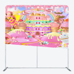 Lofaris Colorful Welcome To Candyland Pillow Cover Backdrop