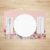 Lofaris Colorful Wild Floral Pink Dining Set of 4 Placemats