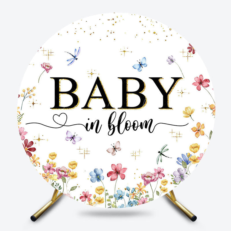 Lofaris Colorful Wildflower Baby In Bloom Round Backdrop