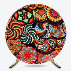 Lofaris Colorful Woven Wicker Plate Round Ethiopian Backdrop