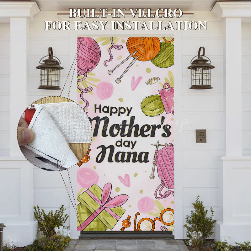 Lofaris Colorful Yarn Gifts Happy Mothers Day Door Cover